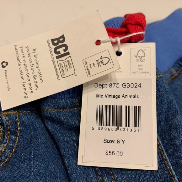 NWT Mini Boden Appliqué Animal Jeans Size 8 - Picture 7 of 7